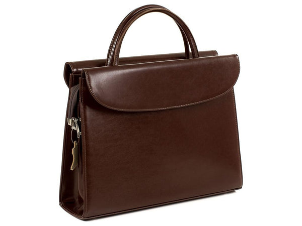 Aktentasche Damen Ledertasche Businesstasche braun LECCE | Bag & Leather