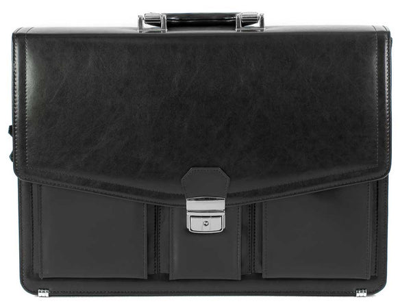 Aktentasche Herren Leder mit Laptopfach 16,4" Lehrertasche schwarz PALAZZO | Bag & Leather