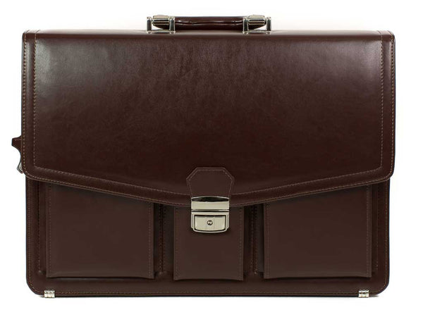 Aktentasche Herren Leder mit Laptopfach 16,4" Lehrertasche braun PALAZZO | Bag & Leather