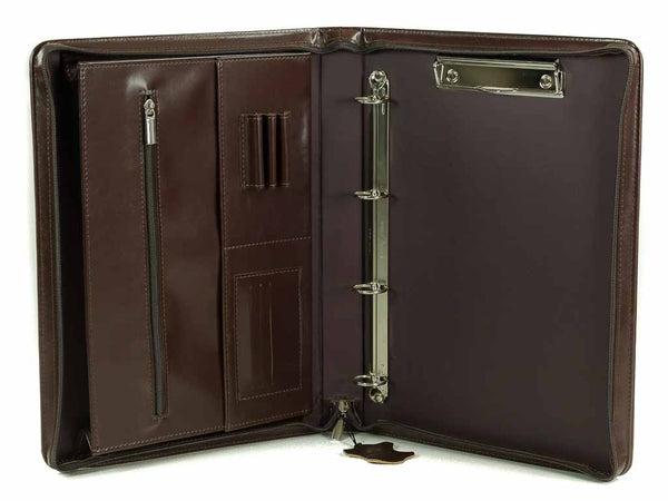 Dokumentenmappe A4 Leder Businessmappe braun CASTELLO | Bag & Leather