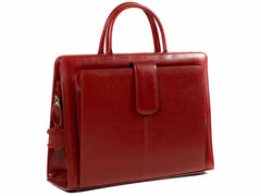 Bürotasche Damen Leder rot mit Laptopfach 15,6