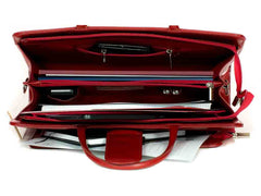 Aktentasche Damen Leder rot mit Laptopfach 15,6