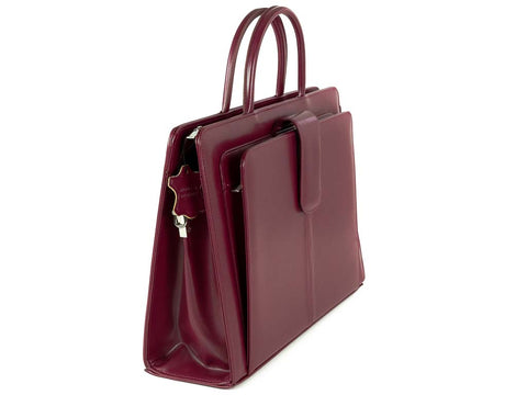 Bürotasche Damen Leder wein rot mit Laptopfach 15,6