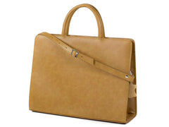 Bürotasche Damen Leder camel mit Laptopfach 15,6