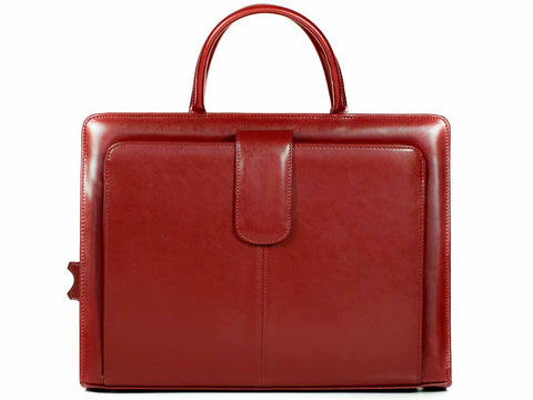 Aktentasche Damen Leder rot mit Laptopfach 15,6