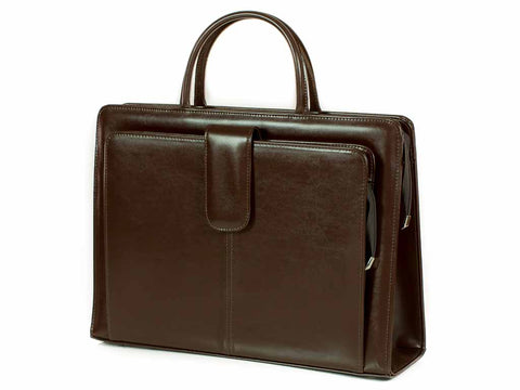 Bürotasche Damen Leder braun mit Laptopfach 15,6