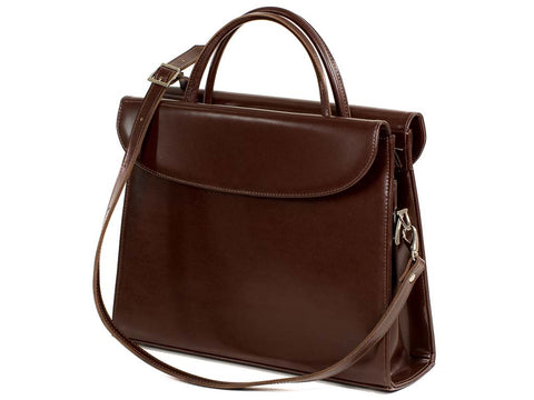 Aktentasche Damen Ledertasche Businesstasche braun LECCE | Bag & Leather