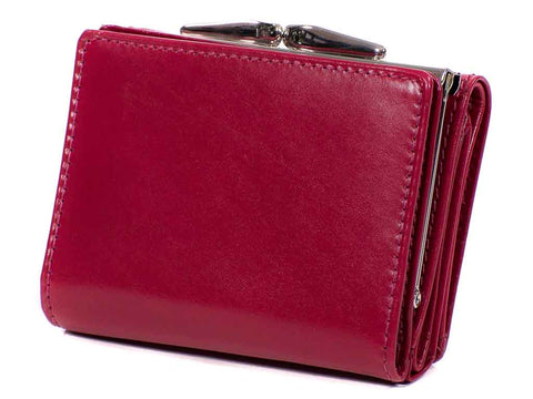 Kleine Geldbörse Damen Leder Geldbeutel rosa rot CARINI - Bag & Leather