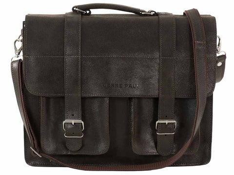 Umhängetasche Herren Cross Body Bag Ledertasche braun TIGGIANO | PIERRE PAUL