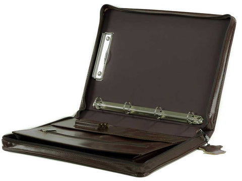 Dokumentenmappe A4 Leder Businessmappe braun CASTELLO | Bag & Leather