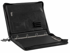 Dokumentenmappe A4 Leder Businessmappe schwarz CASTELLO | Bag & Leather