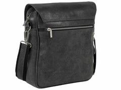 Leder Umhängetasche Herren Cross Body Bag Schwarz Grau PRIOLO | PIERRE PAUL