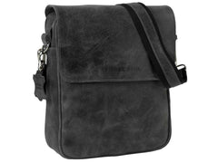 Leder Umhängetasche Herren Cross Body Schwarz Grau PRIOLO | PIERRE PAUL