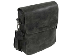 Leder Umhängetasche Herren Cross Body Schwarz Grau PRIOLO | PIERRE PAUL