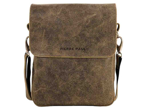 Leder Umhängetasche Herren Cross Body Bag Terra Braun PRIOLO | PIERRE PAUL