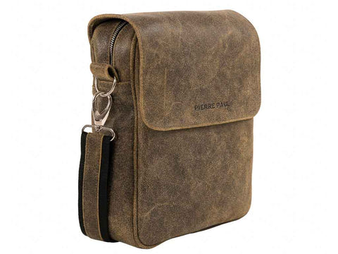 Leder Umhängetasche Herren Cross Body Bag Terra Braun PRIOLO | PIERRE PAUL