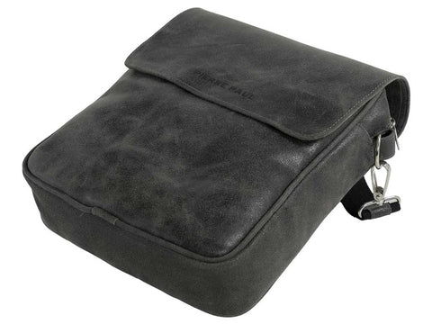 Leder Umhängetasche Herren Cross Body Bag Schwarz Grau PRIOLO | PIERRE PAUL