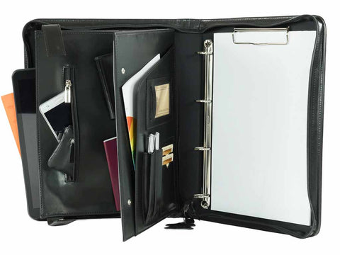 Dokumentenmappe  Leder Business Portfolio schwarz BOSARO | Bag & Leather