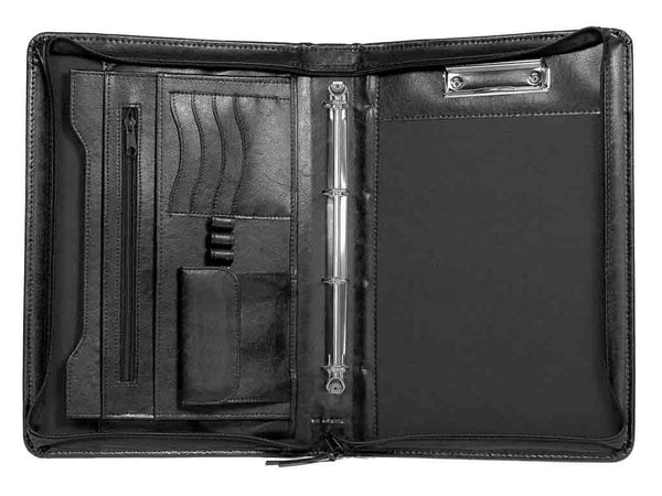 Schreibmappe mit Griff Dokumentenmappe Businessmappe schwarz CRETONE | Bag & Leather